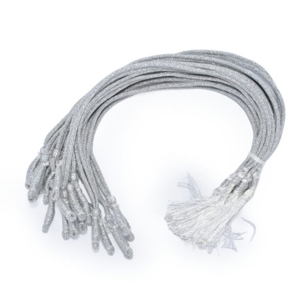 6 Pieces Necklace Back Rope Dori for Jewellery Making (Silver with Tassels)