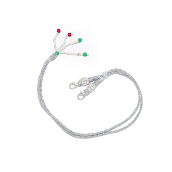 6 Pieces Necklace Back Rope Dori for Jewellery Making (Silver with Beads) - Image 4