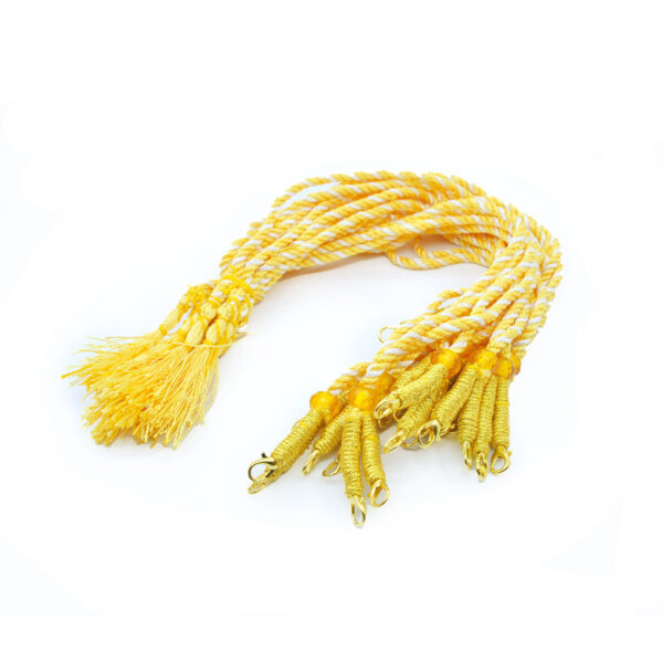 6 Pieces Necklace Back Rope Dori for Jewellery Making (Yellow White Thread)