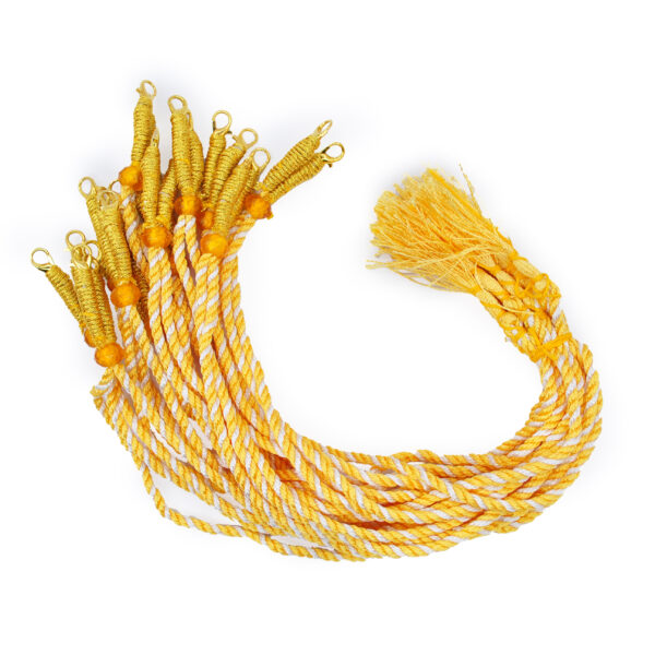 6 Pieces Necklace Back Rope Dori for Jewellery Making (Yellow White Thread) - Image 3