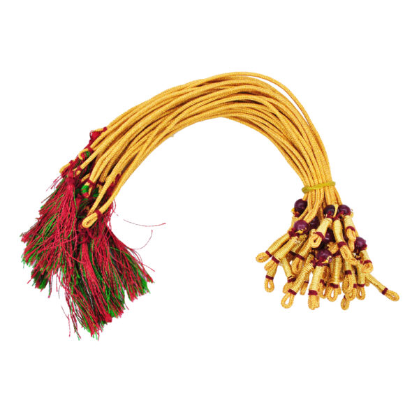 6 Pieces Necklace Back Rope Dori for Jewellery Making (Red Green Tassels)